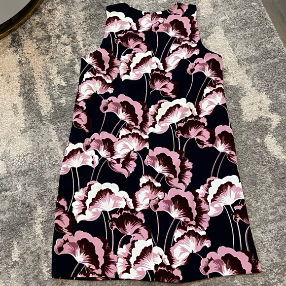 New w/o tag Ann Taylor navy pink white ginkgo print shift dress - Picture 4 of 7